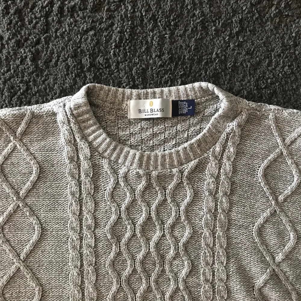 Bill Blass Cableknit Crewneck Sweater